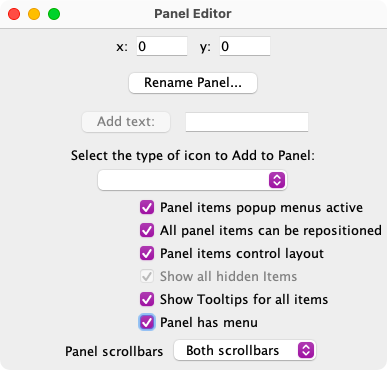 Panel editor