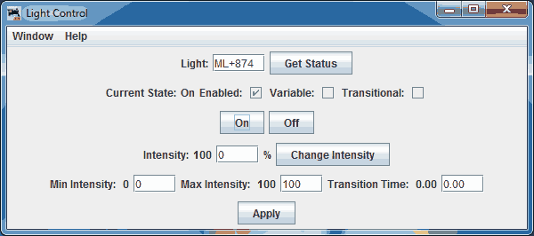 Light Control Tool Window