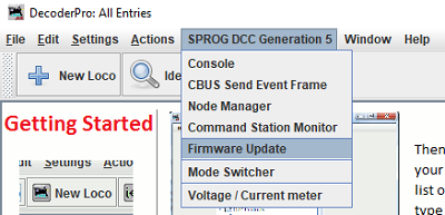 CBUS menu entry for bootloader client