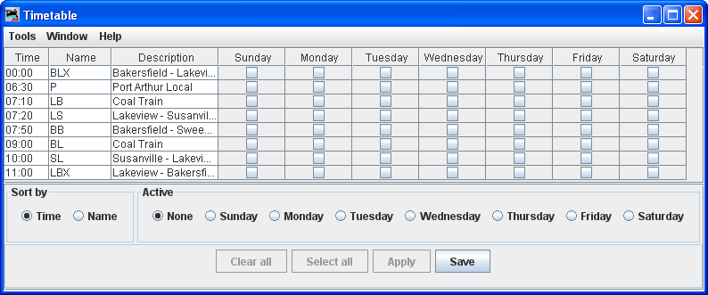 timetable