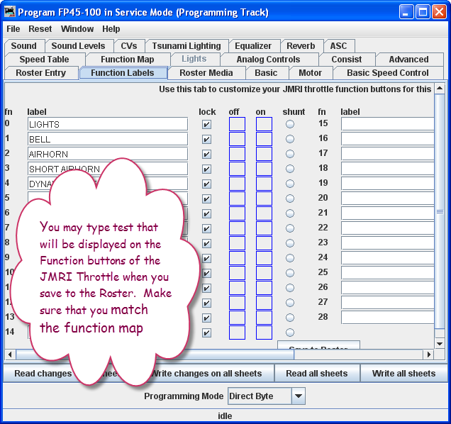 function labels