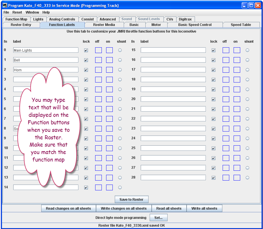 function labels