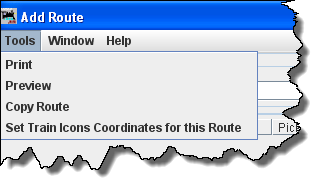 route menu